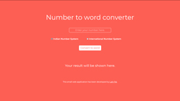 Number To Word Converter